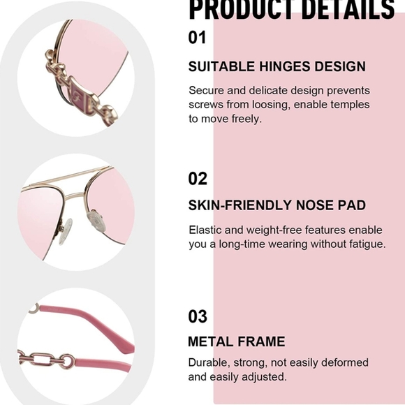 Mirrored Sunglasses metal frame UV400 women glasse - Picture 3 of 7